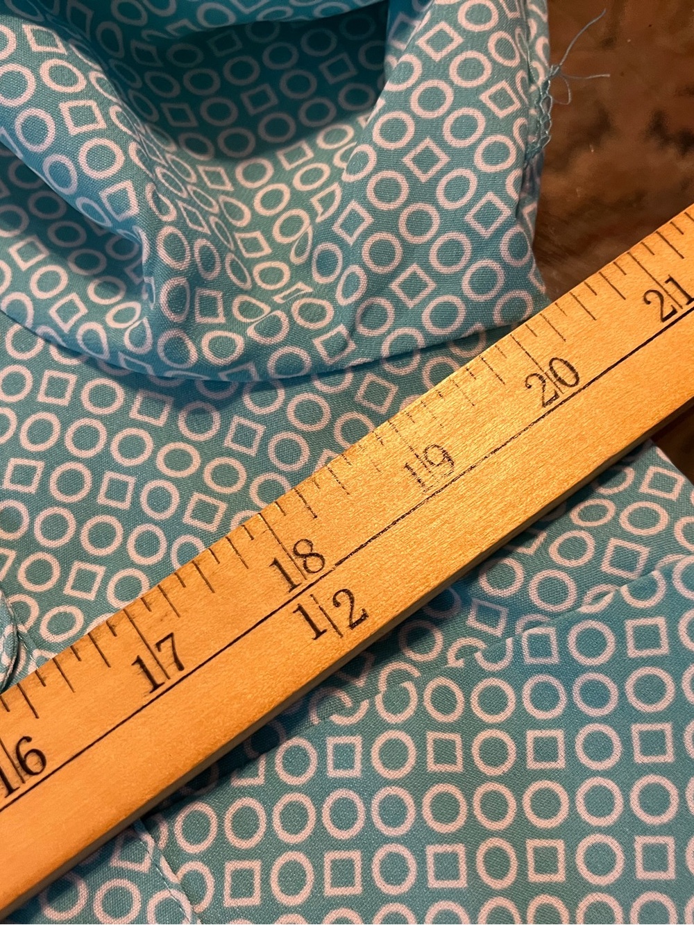 NWT Notations Petite Blue Geometric Button Front Blouse Roll Tap Sleeves Top LP - Picture 6 of 10